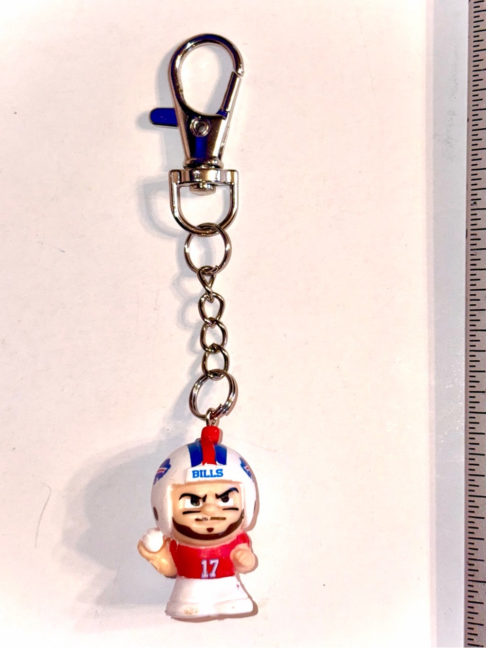 Hand-Drilled & Assembled Teenymate Josh Allen keychain JOSH IN MY POCKET